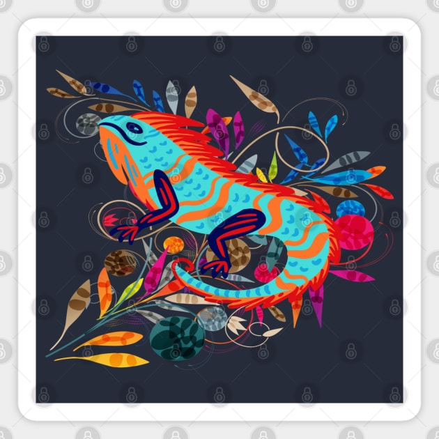 Whimsical Creatures | Iguana Magnet by Cheri Carlisa Designs